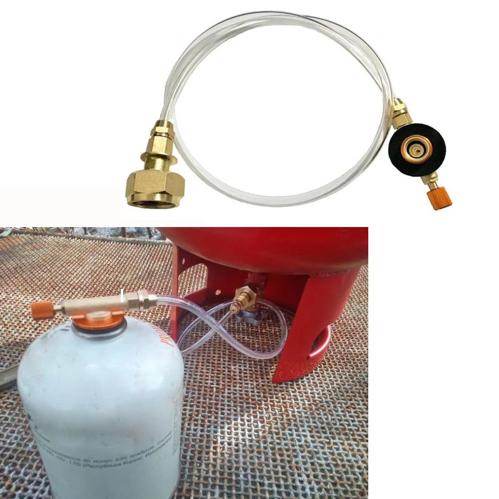 Outdoor Camping Gas Stove Furnace Connector Gas Tank Adapter Hose Connector  Cylinder Head Adapter