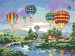 

YIXIAO Counted Cross Stitch Authentic Egyptian cotton pure cotton thread with needle free kit dim35213 hot air balloon