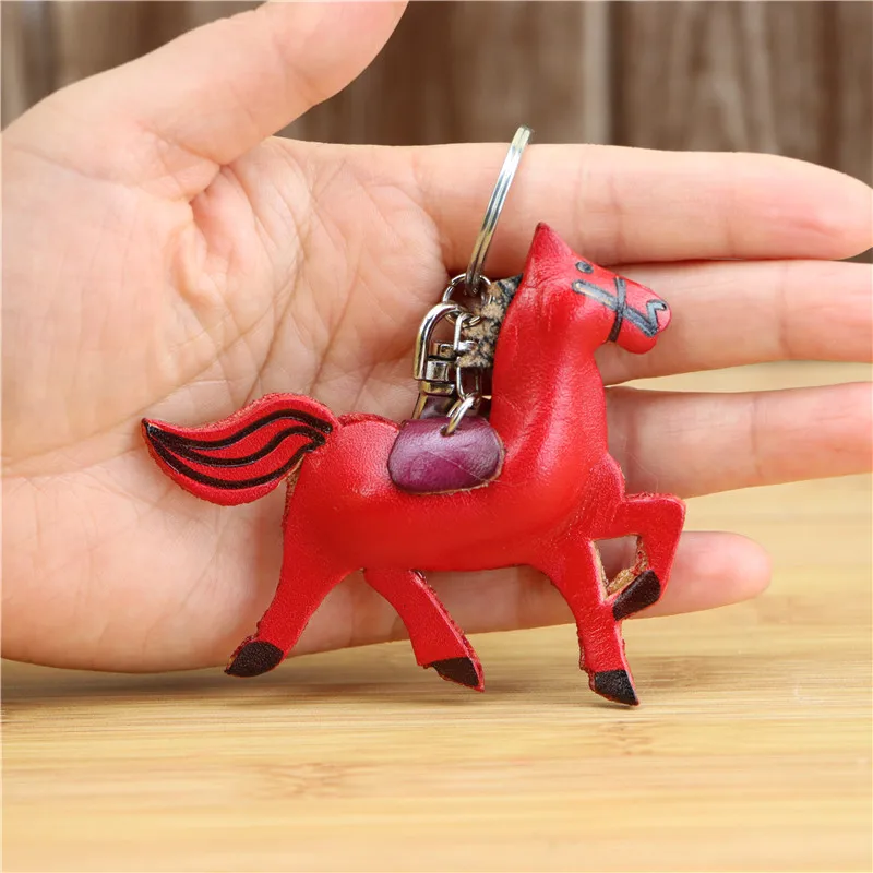 Personalized Horsehair And Leather Keychain Leather Horse Keychain