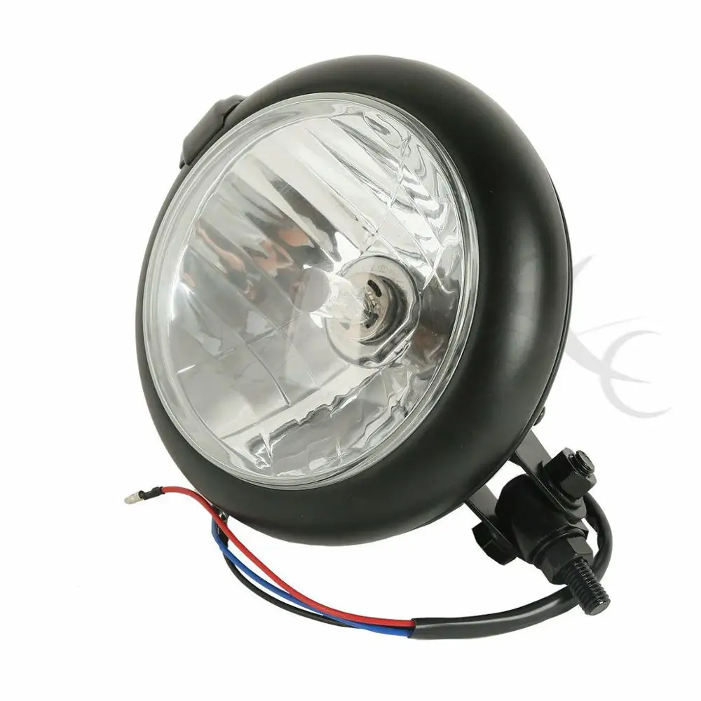 

Motorcycle Black/Chrome Hi/Lo Beam Amber Headlight H4 Bulb Lamp For Harley Honda Kawasaki Suzuki Cruiser Bobber