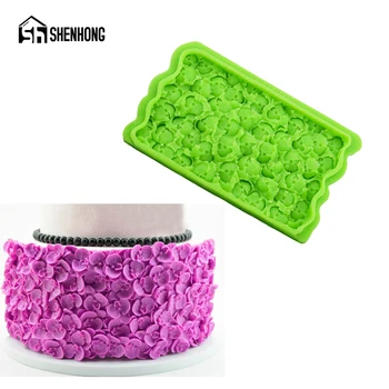 

SHENHONG Phalaenopsis Petal Silicone Cake Mold Chocolate Candy Pan Flower Fondant Paste Sugar Craft Pastry Border Decorate Mould