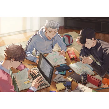 

5D Embroidery Cross Stitch Full Round Drill DIY Diamond Haikyuu Picture Japanese Anime Wall Sticker Handmade Painting Home Decor