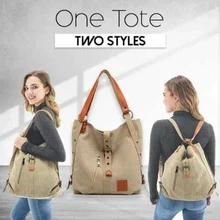 Винтажная Двусторонняя Холщовая Сумка многофункциональная Большая вместительная сумка для путешествий H66