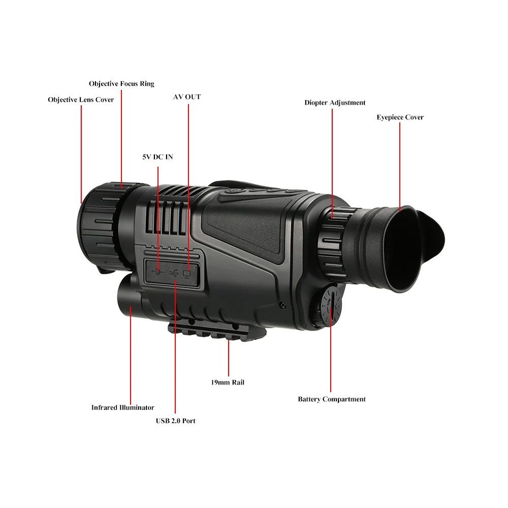 handheld câmera gravador de vídeo filmadora visão noturna óptica