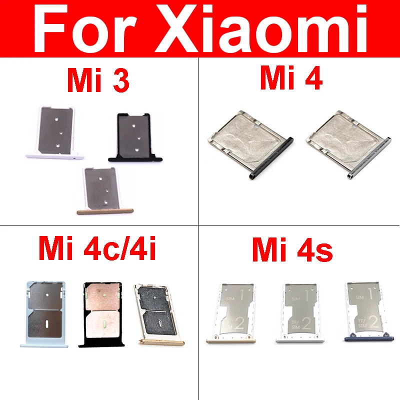 

Memory & SIM Card Tray Holder For Xiaomi Mi 3 4 4c 4i 4s Sim Card Reader Slot Socket Adapter Phone Repair Replacement Parts