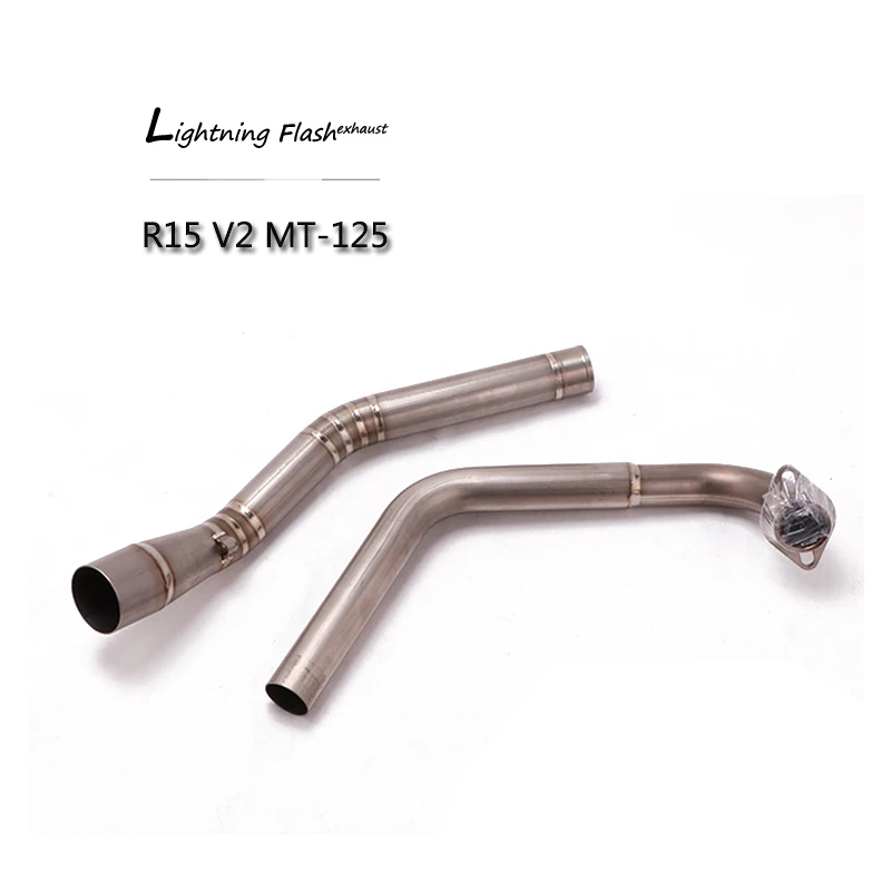 51 mm Header Pipe for Yamaha R15 V2 V3 MT-125 Motorcycle Titanium Alloy Exhaust Pipe Front Mid Slip On Modified