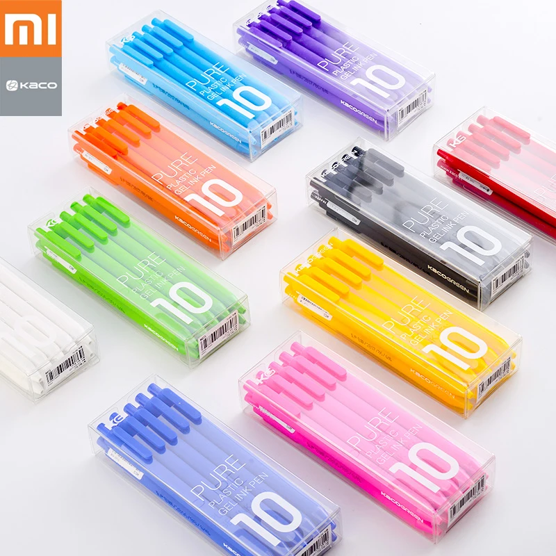 10pc Original Xiaomi Mijia Kaco Pen 0.5mm Gel Pen Signing Pen Core Durable Signing Pen Refill Smooth Writing Stationery Supplies 100 sheets vintage stationery holiday greeting cards blank writing paper multipurpose durable letter for supplies invitation