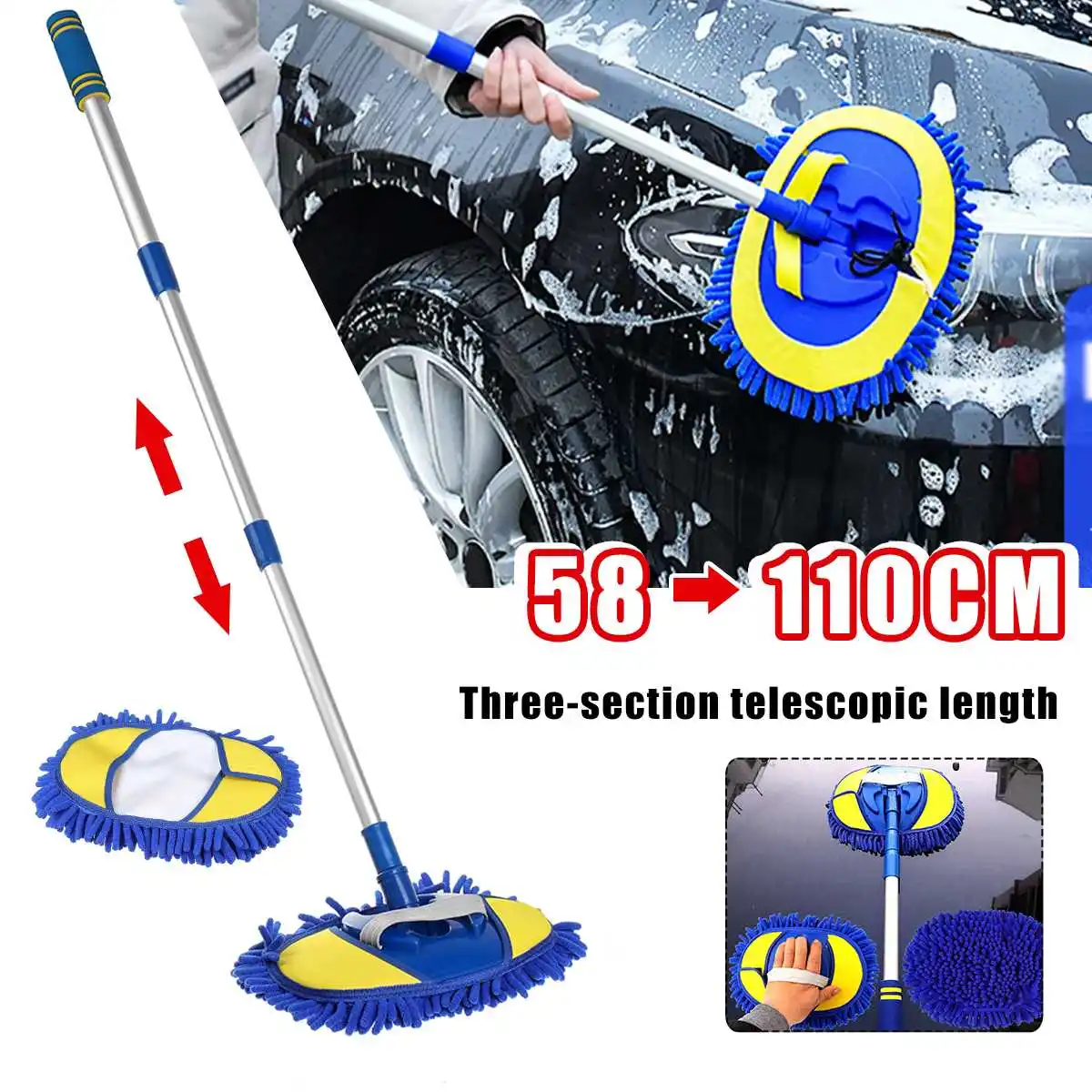 Car Cleaning Brush Telescoping Long Handle Auto Accessories Car Wash