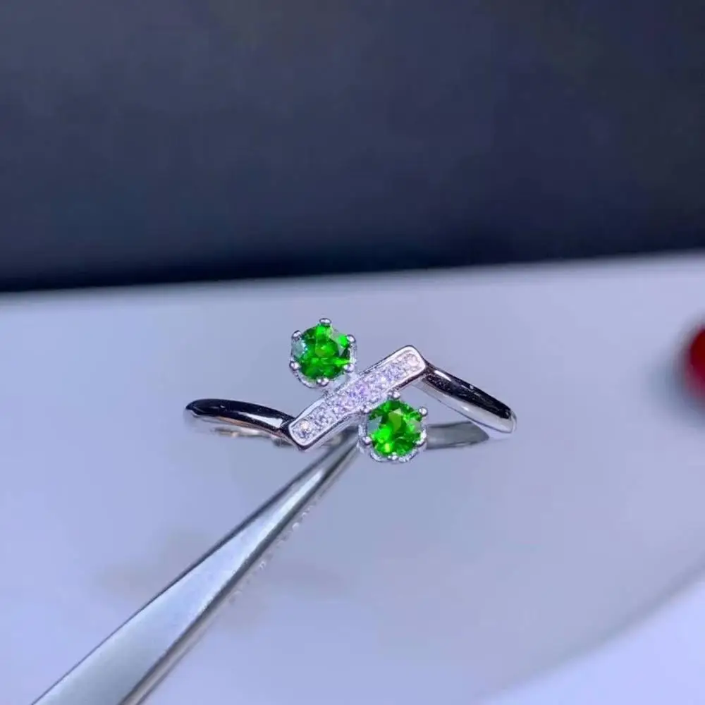 Shilovem 925 Стерлинговое Серебро естественный диопсид кольца ювелирные ...