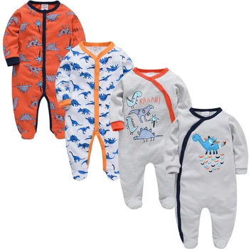

2020 3 4 pcs/set Baby Boy Girl Clothes 100% Cotton ropa bebes Long Sleeve Summer Baby Romper 0-3m Newborn Jumpsuit