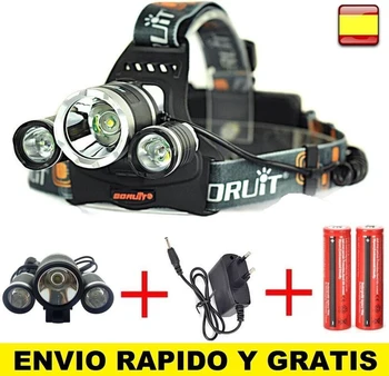 

Linterna frontal recargable y bicicleta 8000 LM 3x CREE T6+XPE 2 EN 1