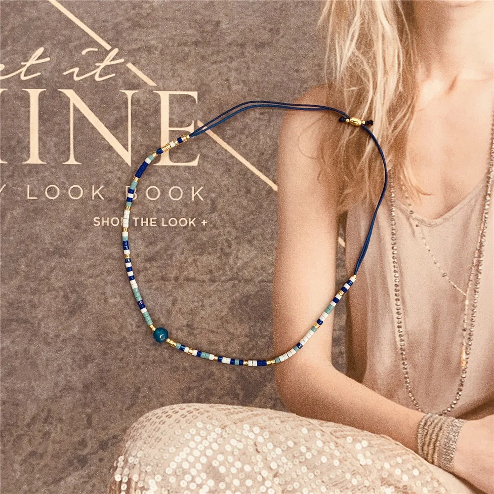 Cut Natural Stone Spacer Bracelet For Women Tiny Bracelets Miyuki Beads Simple String Glass Beaded Bracelets Jewellery