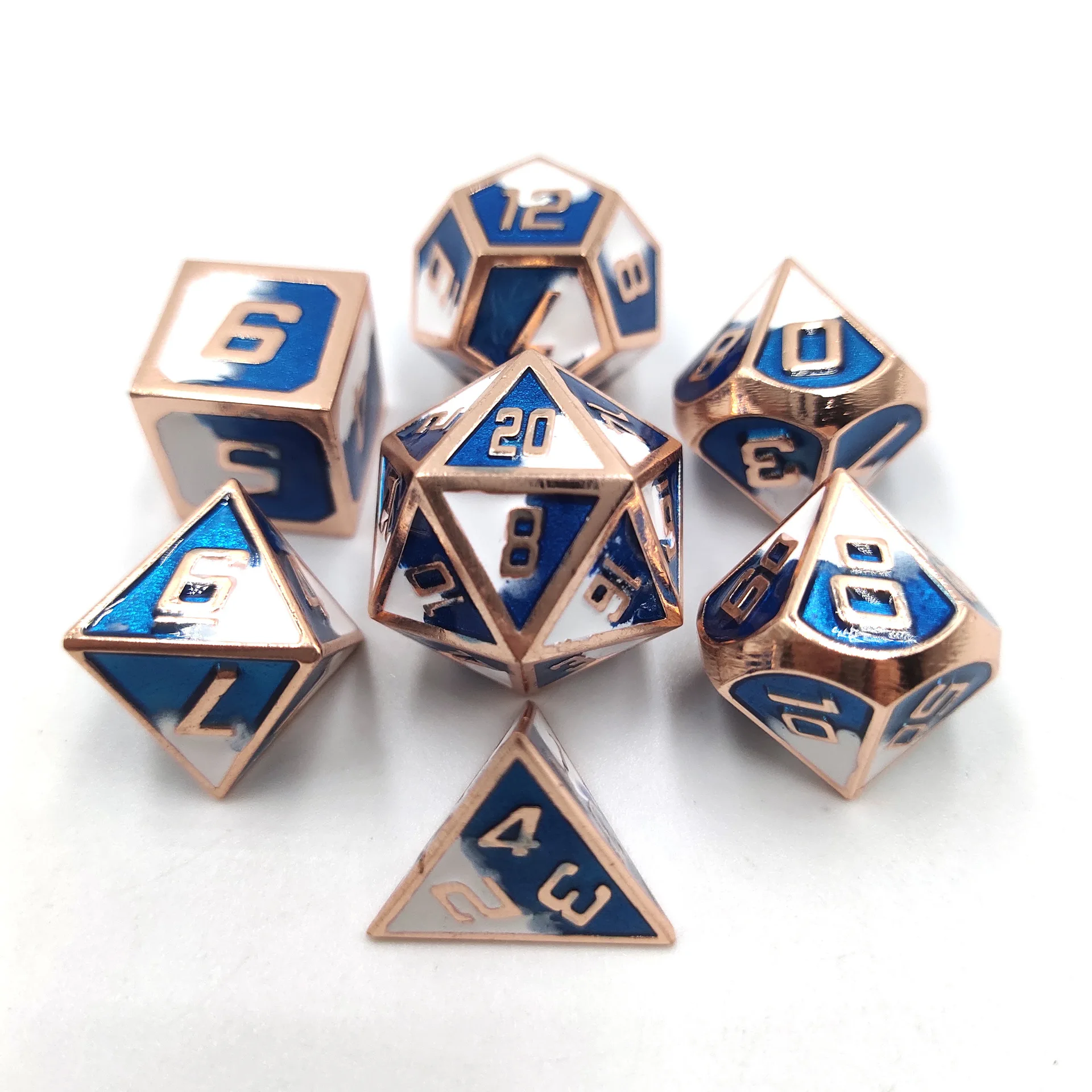 

Dragon Scales metal dice Double Color dnd setzinc alloy dices table game 7pcs polyhedral rpg for