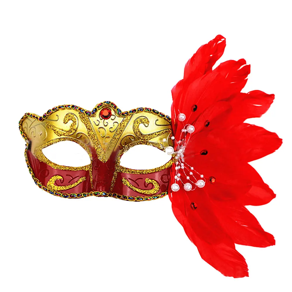 Маска для лица с перьями, вечерние платья для глаз, цветная декорация на Хэллоуин, 8 цветов, маскарадная Танцевальная Маска на Хэллоуин