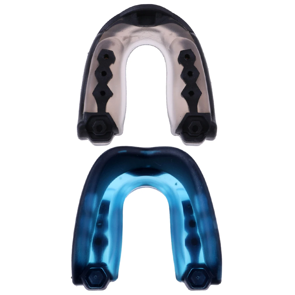 Set of 2 Sports Mouthguards Martial Arts BJJ MMA Teeth Protective Gear Mouth Guard with Case