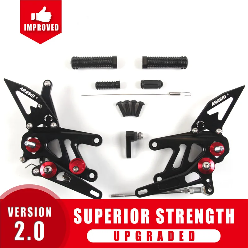 Arashi CNC Регулируемые подножки для APRILIA RSV4 завод APRC ABS 2013- подножки подножка мотоциклиста RSV 4 алюминий - Цвет: Black