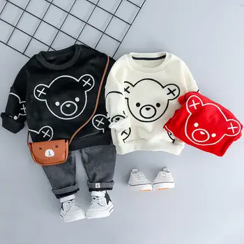 

2020 New Autumn and Winter Clothes Boys Girls Double-Sided Fleece Set Korean Children's1 2 3 4 Baby Sports Two - Piece Suit