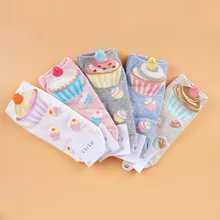 Милый велюровый Корейский детский школьный ранец с мультяшным Мороженое kawaii женские короткие удобные хлопковые носки тренировочные штаны модные забавные весенние, летние носки calcetines mujer