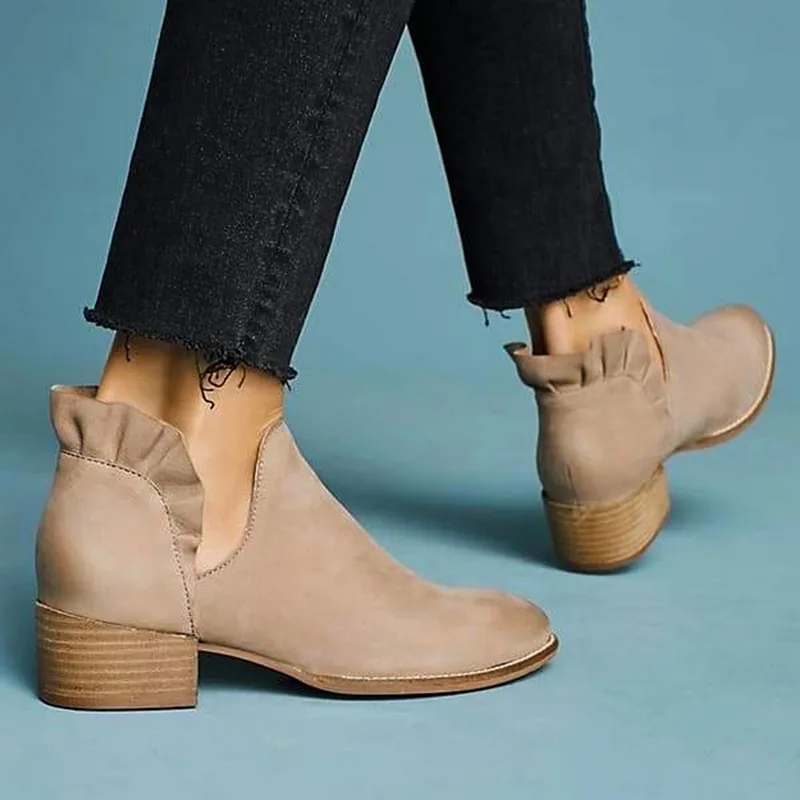 

Puimentiua 2019 Women Winter Boots PU Slip On Women Causal Boots Platform Shoes Woman Creepers Rubber Booties Feminina Plus New