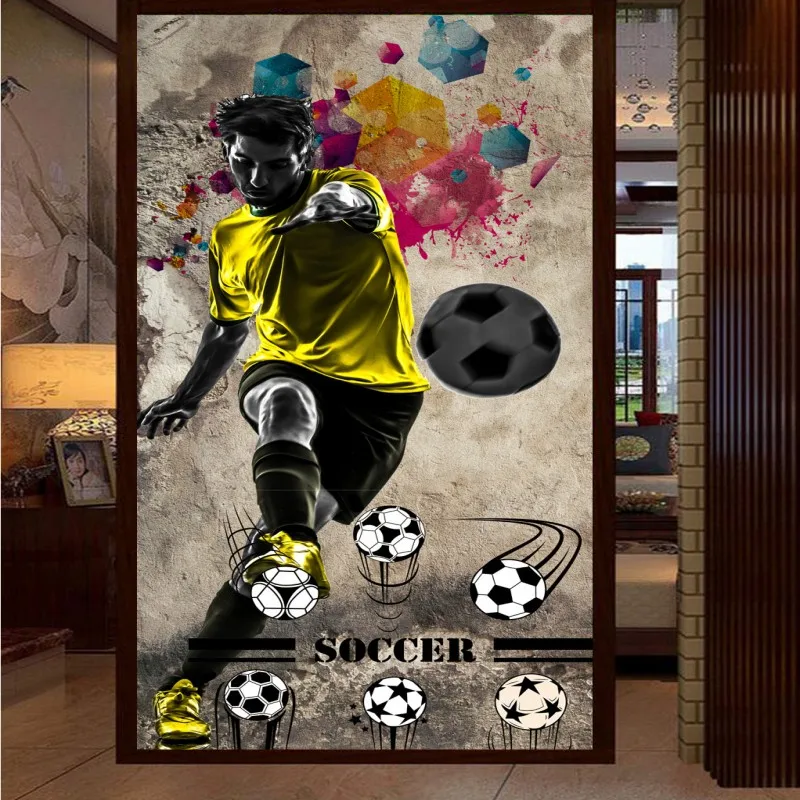 Drop Shipping Custom Wallpaper 3D Stereo Retro Nostalgic Football Entrance Living Room Sports Hall Mural | Обустройство дома