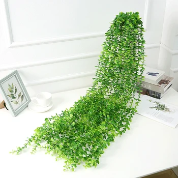 

120cm Artificial Plants Green Leaf Ivy Vine Wall Hanging Home Wedding Decora Garden Living Room Club Bar Decorated Fake Leaves