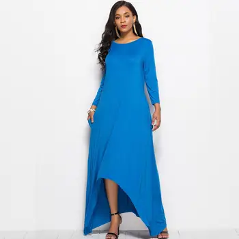

Dress Women Casual Plus Size Long Sleeve Solid Ball Gown Maxi Dress Elegant Loose Long Party Vestidos 2020 Spring Sale Items