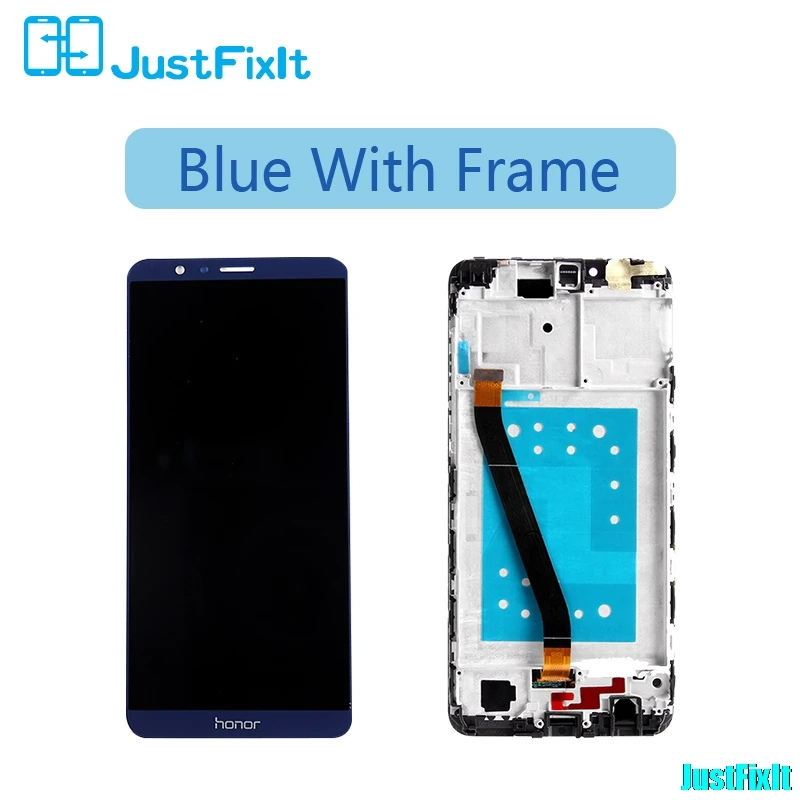 blue with frame Замена экрана для huawei Honor 7X BND-AL10 BND-L21/L22 ЖК-дисплей сенсорный экран тест хороший дигитайзер сборка - Цвет: blue with frame