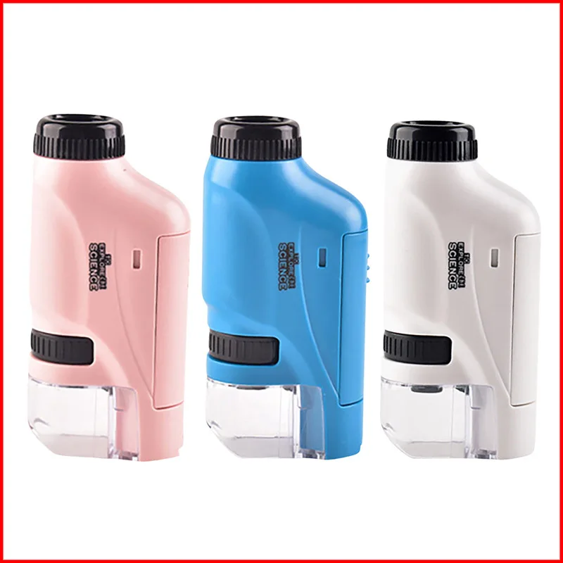 Portable Handheld Microscope With LED Lamp Biology Pocket Microscope For Children Schoolboy  Science  Educational Child Toy Gift