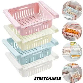 

4Pcs Fridge Inner Holder Hanging Basket Shelf Organiser Cupboard Storage Boxes In Desk Table Refrigerators Extended To 28.5cm