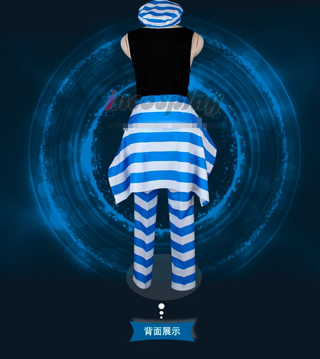 Аниме Detentionhouse Nanbaka № 11 Uno рок тюрьмы форма маскарадные костюмы в синюю полоску Новая