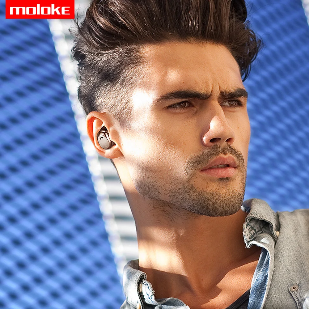 Moloke M9 TWS Bluetooth гарнитура 5,0 Беспроводные спортивные наушники-вкладыши стерео двойные наушники Мобильная гарнитура активное шумоподавление