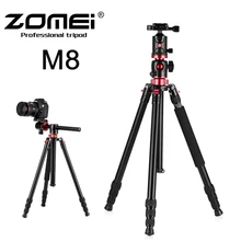 Zomei m8 tripé de câmera profissional monopé portátil compacto viagem sistema horizontal tripé alumínio 1920mm para câmera slr