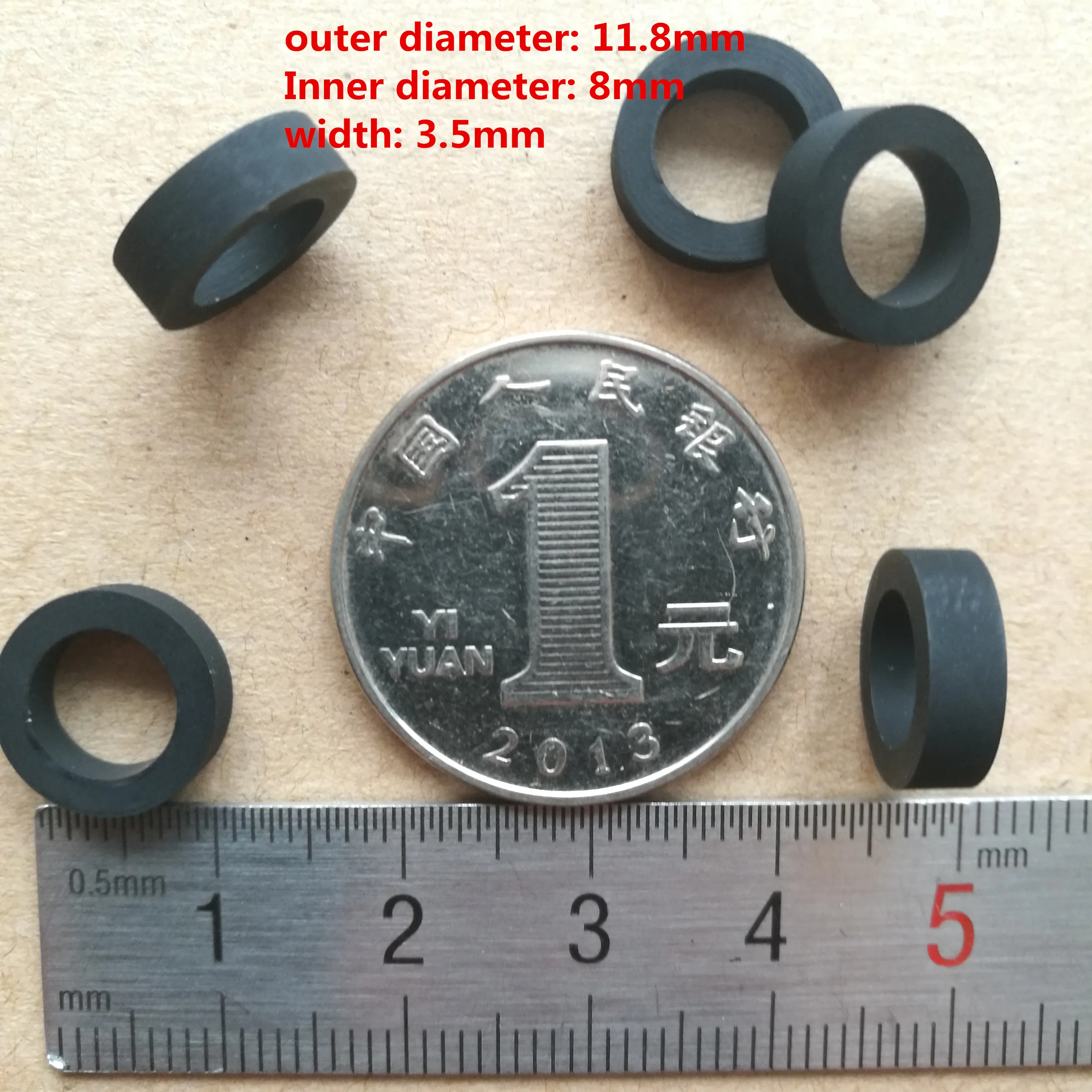 5pcs 11.8mmx8x3.5 Buffer rubber ring Shock absorption pad Waterproof for cassette deck audio tape Stereo player |