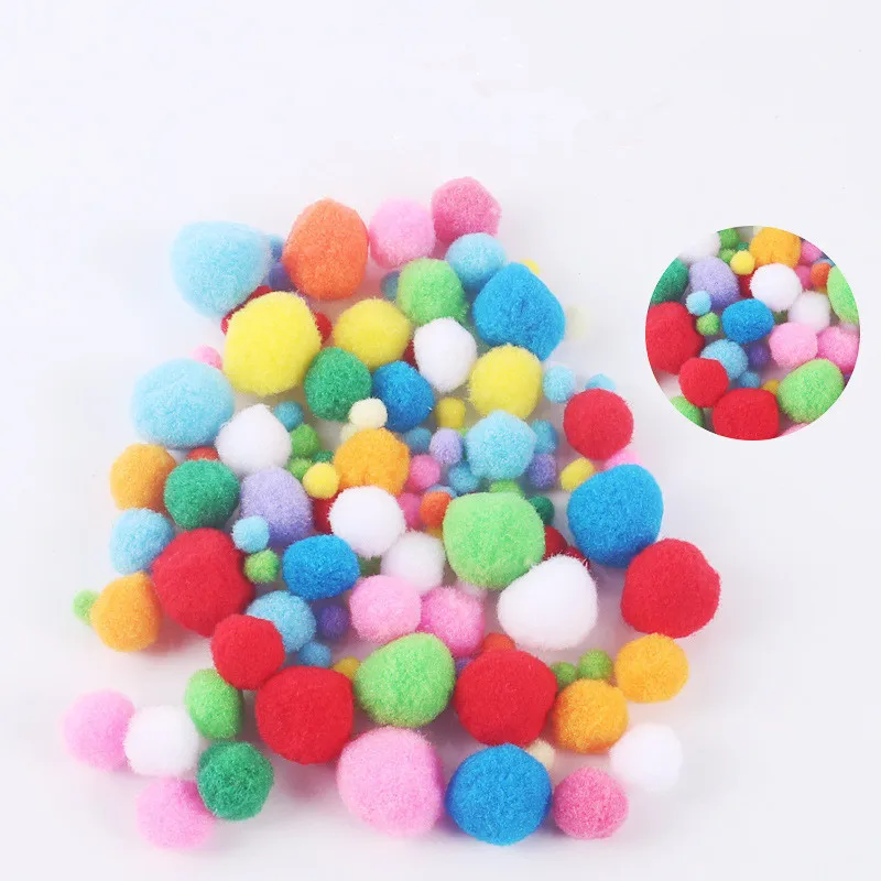 

300Pcs 10mm Soft Round Fluffy Craft Pompoms Ball Mixed Color DIY Craft Decoration