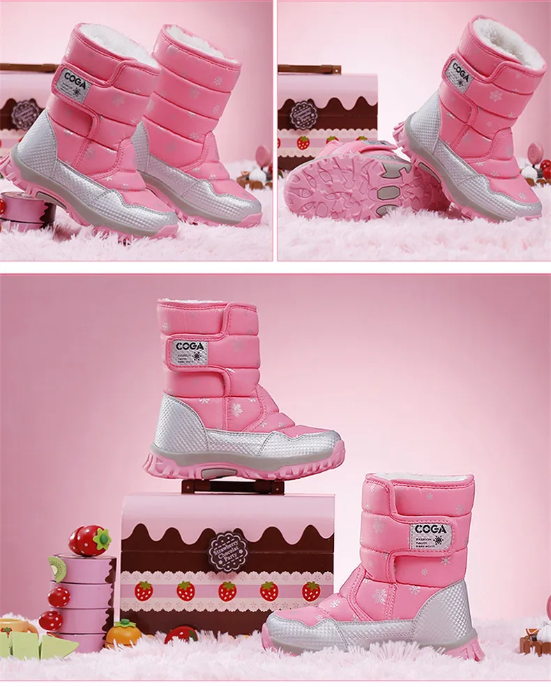 PINSEN 2019 Winter Kids Boots For Girls Boys Snow boots Parent-child shoes warm plush soft bottom Children Shoes Snow For Girls (13)