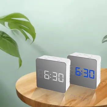 

Creative Mirror Alarm Clock Multifunctional Silent Electronic Alarm Clock Children'S Small Alarm LED Clock M1J2