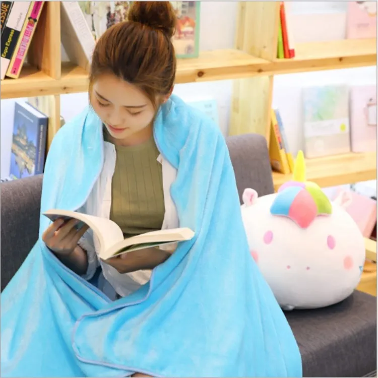 

Yangzhou Beauty rong wan ju Manufacturers Creative Gift Unicorn Pillow Airable Blanket Plush Cushion Cross Border on Behalf of S