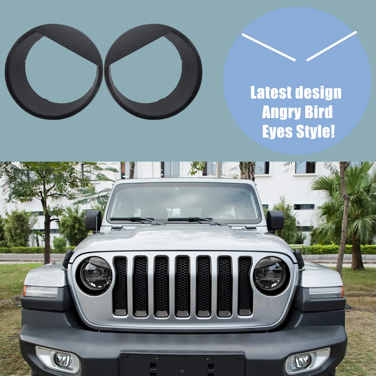 Для Jeep JL Чехлы для фар, решетка накладки и двери шарнирные крышки ABS подходит Jeep Wrangler(JL/JLU) Спорт