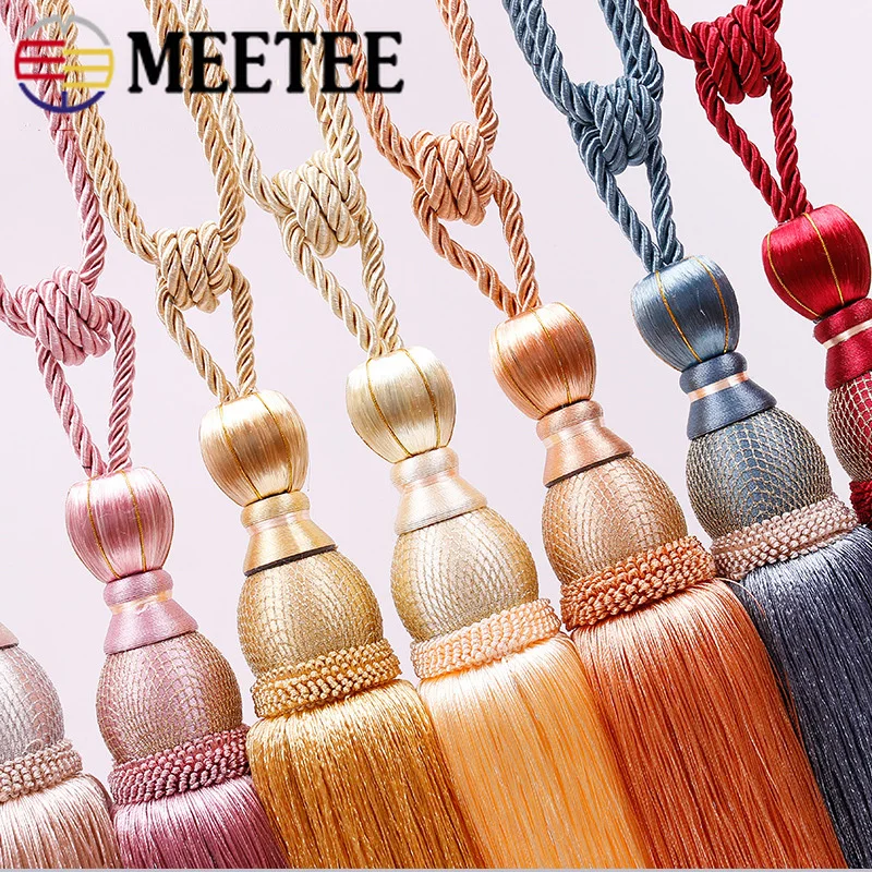 Meetee 1pair(2pcs) 77cm Curtain Tassel Tieback Pendant Accessories Ball Holder Hanging Belt for Home Decor TF001 | Дом и сад