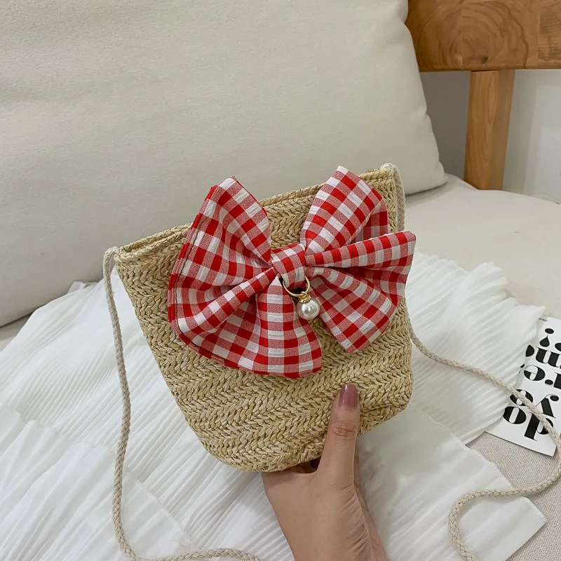 

Summer Small Bag Women's 2020 New Style Korean-style Western Style Versatile Shoulder Bag Fashion Casual Weaving Shoulder Bucket