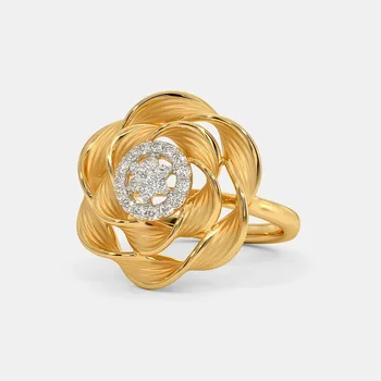 

New Rose Diamond Ring European and American-Style 18k Yellow Gold-Colored Engagement Ring Diamond Rings for Women