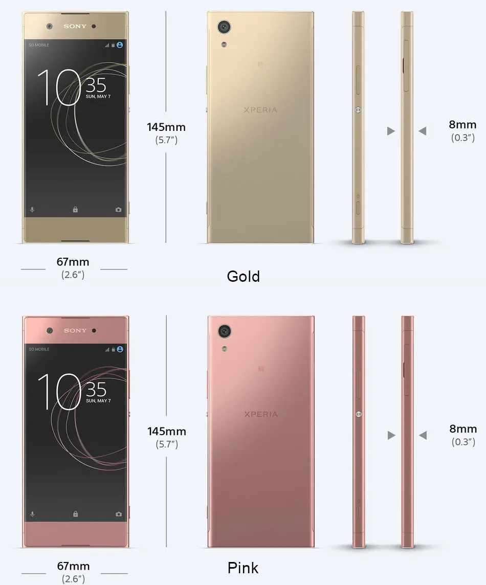 Новая версия ЕС sony Xperia XA1 G3112 4G мобильный телефон 5 дюймов Восьмиядерный 3 ГБ 32 ГБ 23MP 8MP две sim-карты NFC 2300 мАч FM Micro SD android