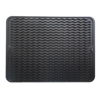 

Silicone Dish Drying Mat Flume Folding Draining Mat,Rectangle Drain Mat Drying Dishes Pad Heat Resistant Non-Slip Tray