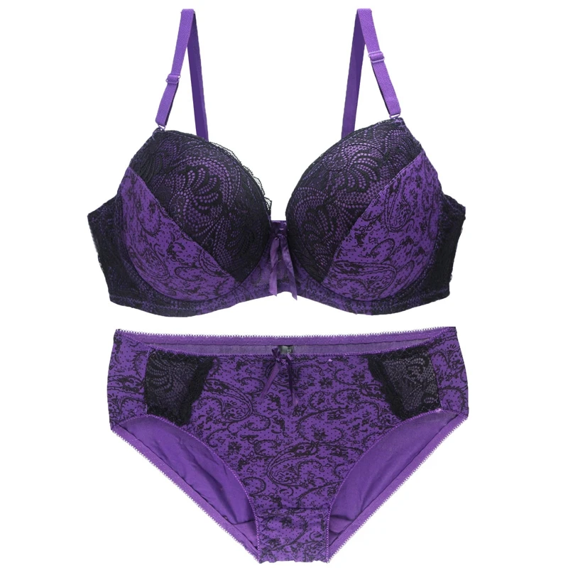cheap bra and panty sets Nouvelle Seamless famous brand sexy high-quality female print bra set, lace flower push-up bra underwear set. Large size underwe calvin klein underwear set