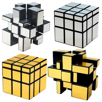 

Third-order Children Magic Cube Professional Gold&Silver Cubo Magico Cast Coated Puzzle Speed Twist Learning And Education Toys