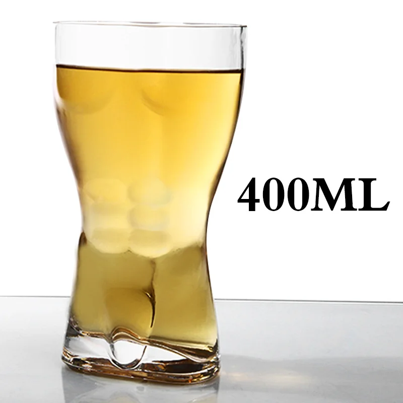 4 400ml Креативные модели, прозрачная стеклянная пивная кружка, чашка для тела, бар, ночной клуб, мачо, красота, личность - Цвет: 4 400ml