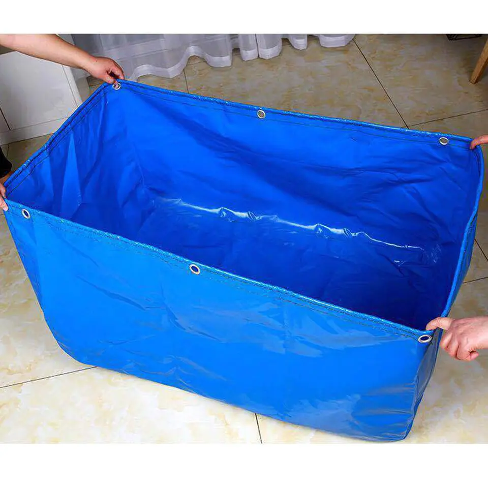 Foldable Outdoor Blue Pool Fish Tank Pond 1x1 5x0 6m Pvc Coated