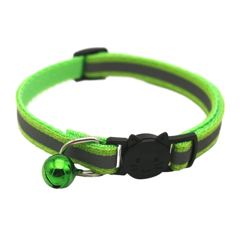 6 PACK Reflective Cat Collars Safety Quick Release with Bell- Adjustable 19-32cm made from soft and skin-friendly fabric#10540