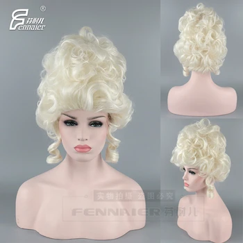 

Halloween women noble lady styled high blonde updo vintage Renaissance duchess golden bun Harlots Charlotte Hair