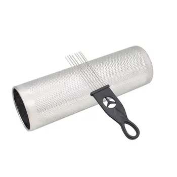 

Stainless Steel Guiro Cylinder Percussion with Scraper Shake Shaker Maracas for Rhythm Training Toy